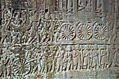 Angkor Thom - Bayon temple, bas-reliefs of the second enclosure eastern gallery northern part
